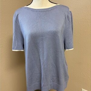 Melissa Paige Light Blue Short Sleeve Sweater